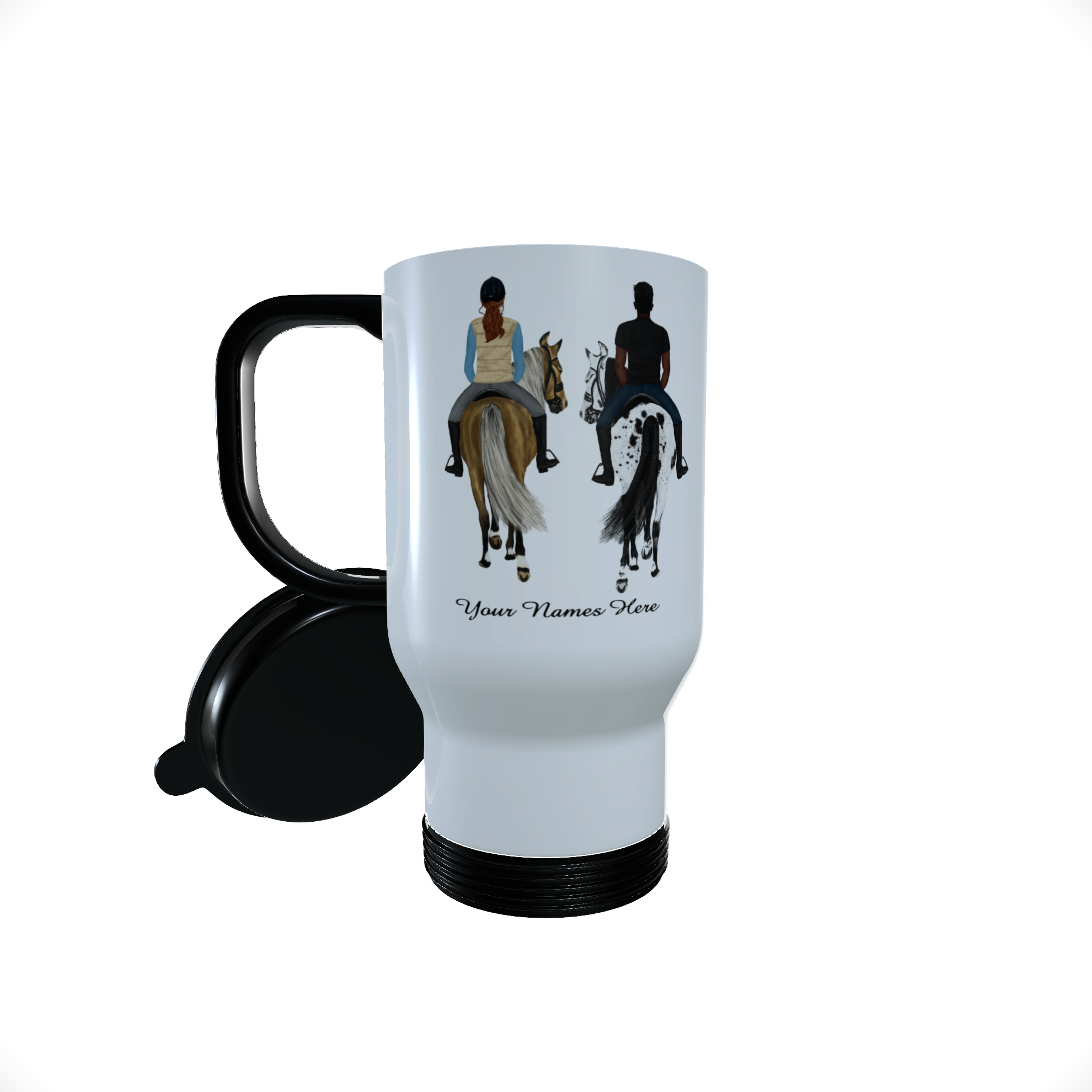 Horse Riding Travel Mug, Personalised Thermos Mug